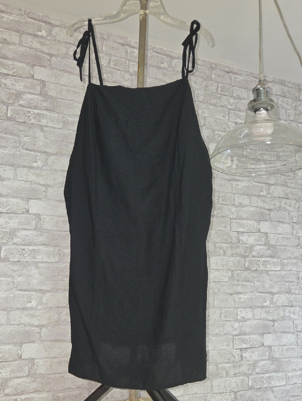 H&M Black Tie-Shoulder Slip Dress
